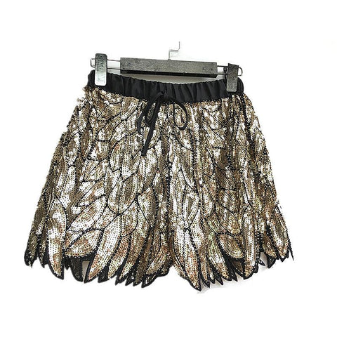 bead work chiffon shorts women-WF00559-Veeddydropshipping