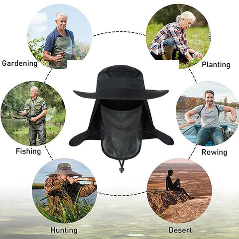 Unisex Visor Fishing Hat Sun Protector Cap UV Protection Face Neck  Protection -OS01079-Veeddydropshipping