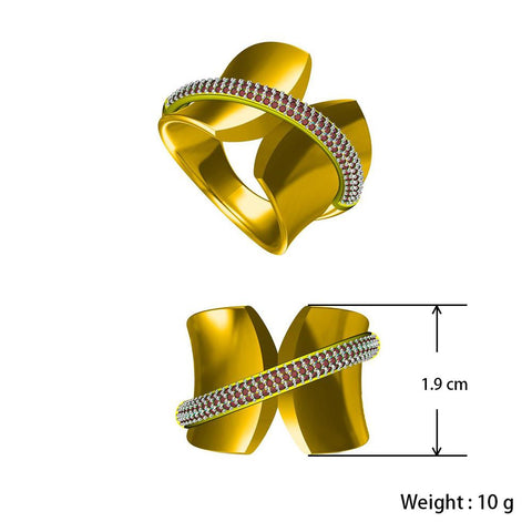Luxury Grind Arenaceous Bold Ring With Cubic Zirconia Stones -JW00400-Veeddydropshipping