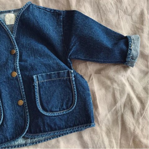 Baby Boys And Girls Denim Jacket Kids Denim Coat Spring And Autumn-TB01199-Veeddydropshipping