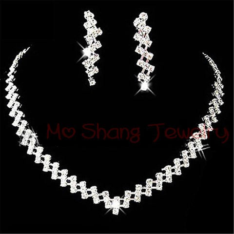 Luxury Crystal Bridal Wedding Jewelry Sets African Beads  -JW00335-Veeddydropshipping