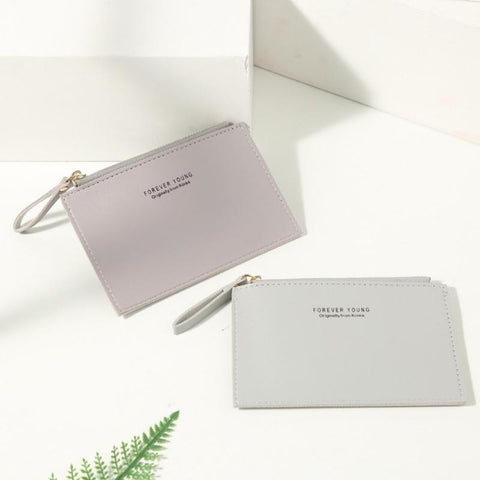 zipper small coin purse credit card holder solid color business-BS00586-Veeddydropshipping