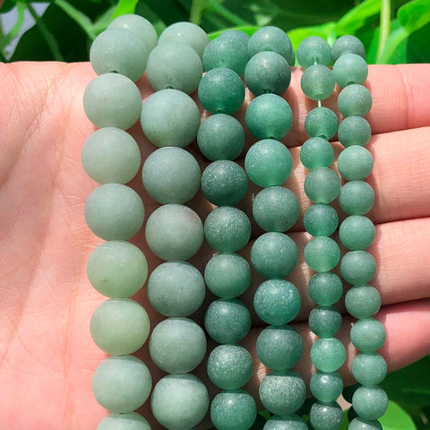 Natural Stone Matte Round Beads for Jewelry Making  Perles-JW01498-Veeddydropshipping