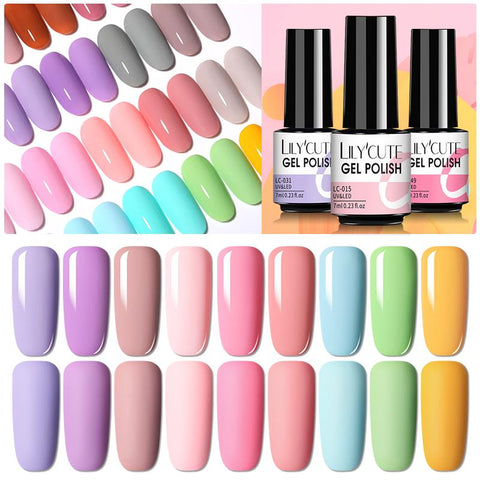 7ml Glitter UV Gel Nail Polish Semi Permanent Nude Color -BH01002-Veeddydropshipping