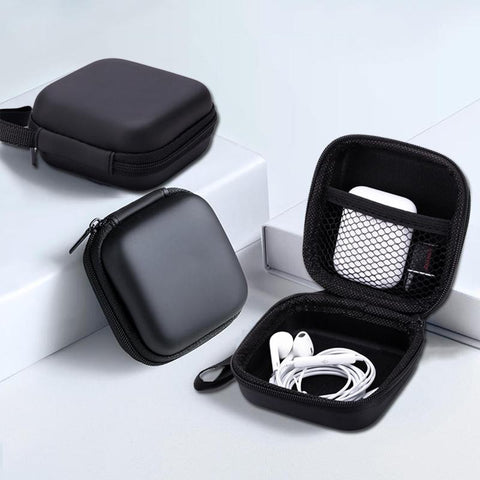 Headphone Case Bag with Lanyard Earphone Box Storage for Memory Card Headset USB Cable-PA00861-Veeddydropshipping