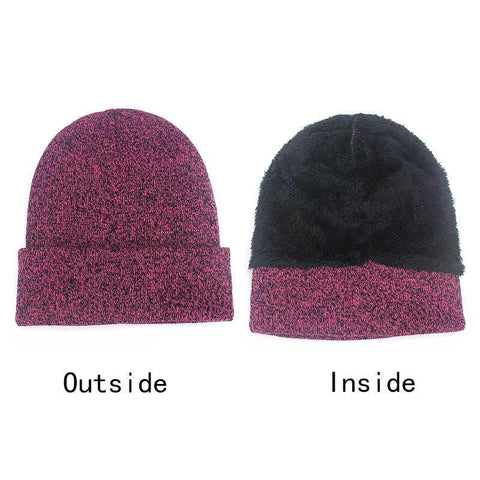 Women Knitted Hat Caps Velvet Head Hood-WF01244-Veeddydropshipping