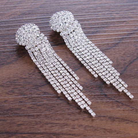 Crystal Bridal  Crown With Earrings Hair Accessories  -JW00513-Veeddydropshipping