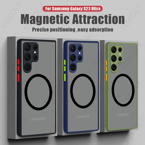Luxury For Magsafe Charging Case For Samsung Galaxy S23 S22 Ultra S21 Plus-PA00206-Veeddydropshipping