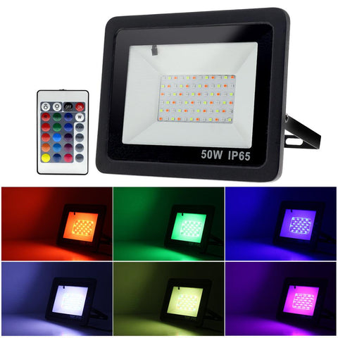 RGB Led Floodlight 10W 30W 50W 100W AC220V Flood Light Outdoor Wall-TI00866-Veeddydropshipping
