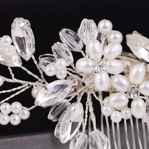 Wedding Hair Comb Pearl Hair Pins and Clips for Women  -JW00473-Veeddydropshipping