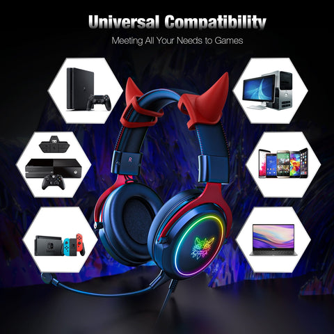 X10 RGB Wired Gaming Headset with Detachable Horn-CE01076-Veeddydropshipping