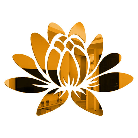 3D DIY Lotus Flower Mirror Wall Sticker-HA00230-Veeddydropshipping