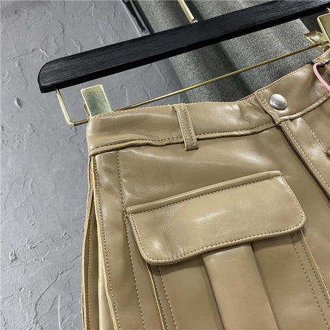 High Waist Cargo Short Pants Loose Pockets-WF00534-Veeddydropshipping