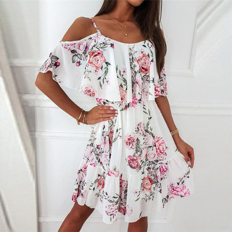 Sexy Woman Dress 2022 Summer Pregnant Woman Floral Print Off Shoulder-TB00577-Veeddydropshipping
