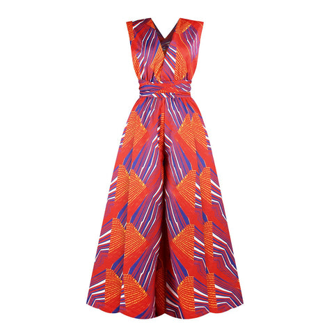 African Clothes Jumpsuit Multi-Wear Style-WF01510-Veeddydropshipping