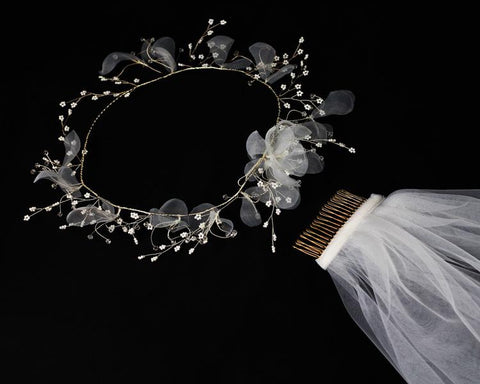 Bride Veils Hairband Wedding Soft Tulle-WF01457-Veeddydropshipping
