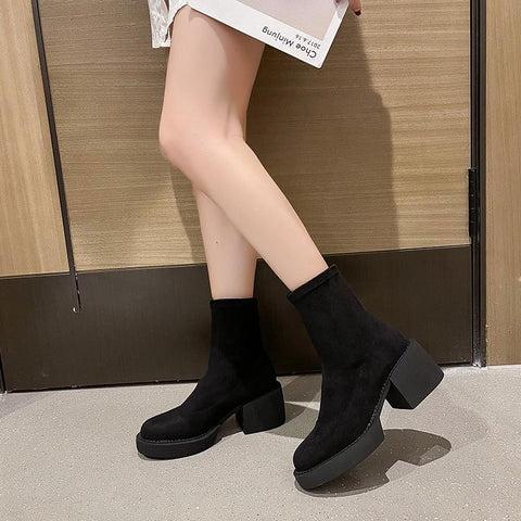Tide Cool 2022 Fashion New High-heeled Ankle Botas Women-BS01006-Veeddydropshipping