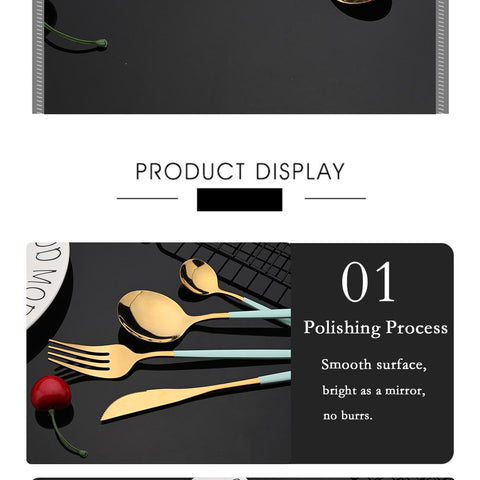 Dinnerware Set Knife Fruit Fork Spoon-HA01307-Veeddydropshipping