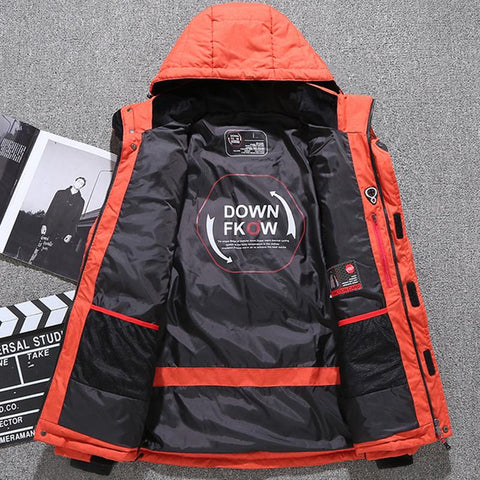 White Duck Down Jacket Warm Hooded Thick Down Jacket-MF01214-Veeddydropshipping