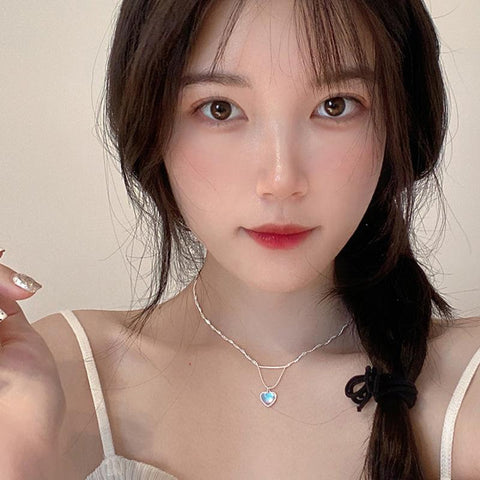Love Pendant Necklace Geometric Simple Clavicle Chain Jewelry-JW01227-Veeddydropshipping