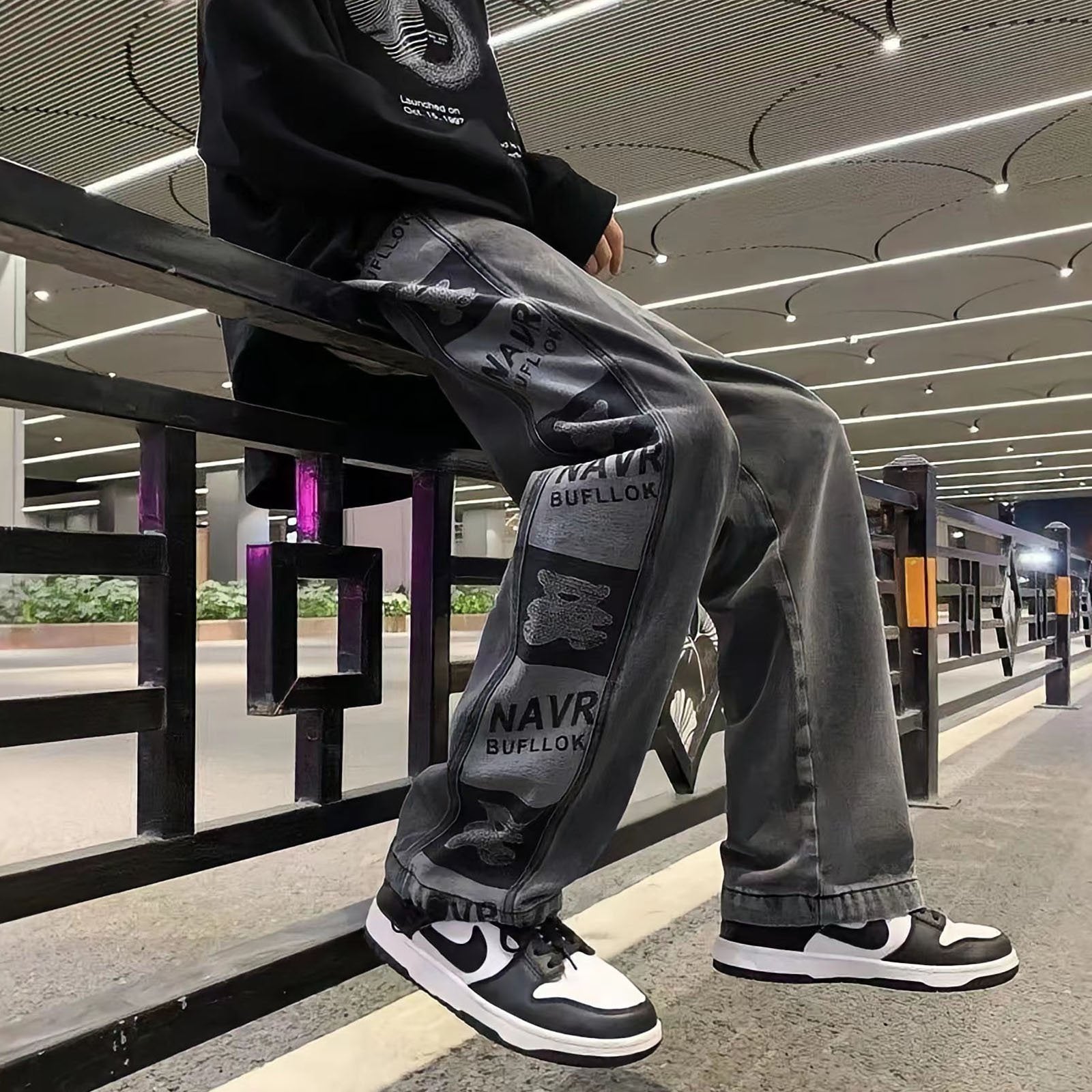 Straight Baggy Pants Vintage Korean Streetwear Y2k-Veeddydropshipping