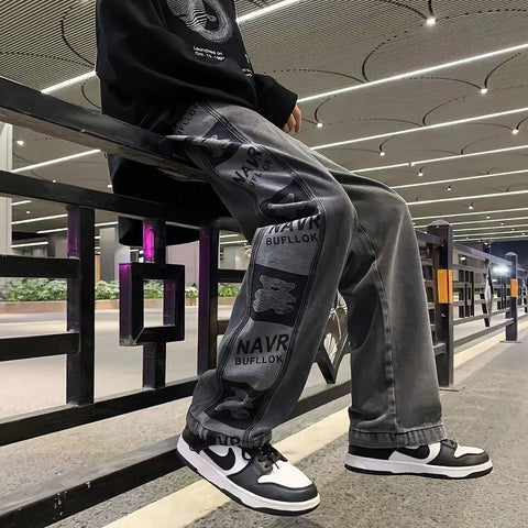 Straight Baggy Pants Vintage Korean Streetwear Y2k-Veeddydropshipping