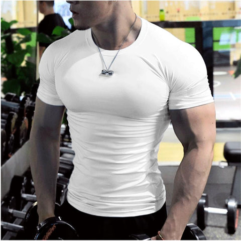 Summer Short Sleeve Fitness T-shirt Running Sports Fitness Muscle T-shirt Plus Size-Veeddydropshipping