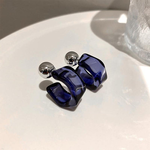 Trendy Transparent Earrings  Geometric Metal Acrylic Earrings Jewelry-JW01442-Veeddydropshipping