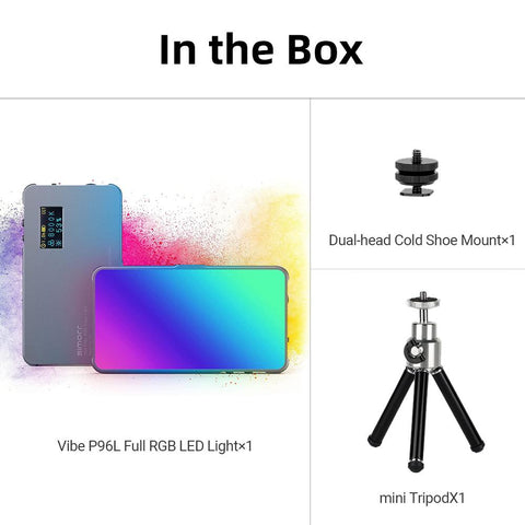 P96L RGB Video Light, Portable LED Camera Light Full Color Fill Light CRI -CE00444-Veeddydropshipping