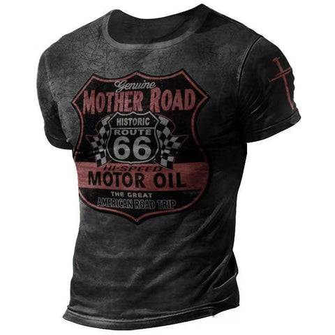 Male Route 66 Tee Summer Street T-shirts-MF00028-Veeddydropshipping