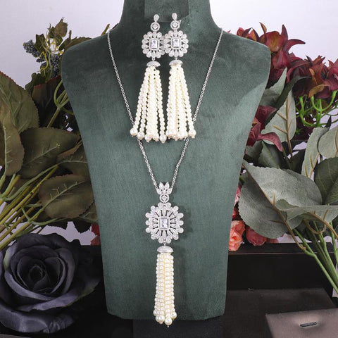 Luxury Big 2pcs Jewelry Set With Cubic Zirconia  -JW00321-Veeddydropshipping