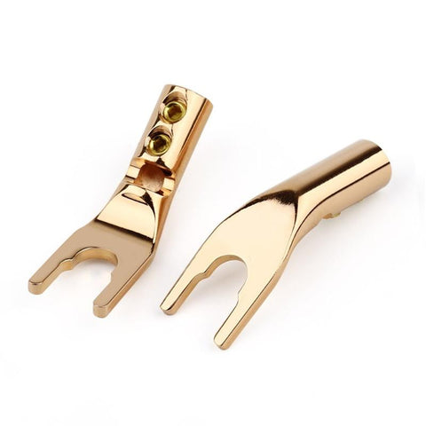 4.2MM Y/U Y Shaped Clip Banana Plug Audio Jack Solder Wire Conenctor Gold/Rhodium Plated-CE00214-Veeddydropshipping