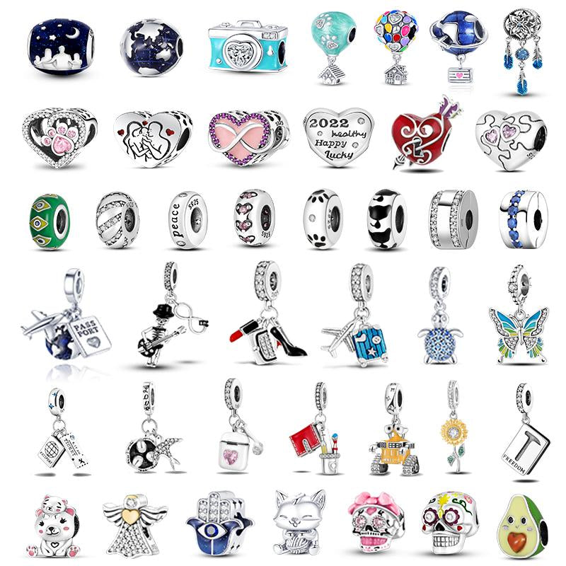 925 Silver butterfly Charms Beads Bracelet for Jewelry Making Diy -JW01534-Veeddydropshipping