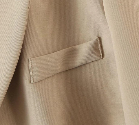 Female Tweed Long Sleeves Short Skirt Suits Blazer-WF00343-Veeddydropshipping