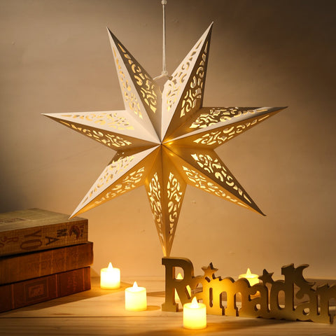 Hollow Star Hanging Pendant Eid Mubarak-HA00589-Veeddydropshipping
