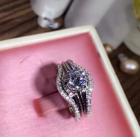 Luxury Wedding Rings Sets Best Quality Synthetic ring -JW00437-Veeddydropshipping