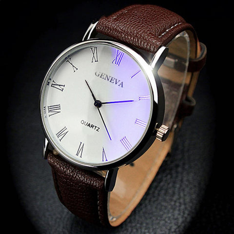 Men Watch Roman Faux Leather Band Quartz-JW00725-Veeddydropshipping