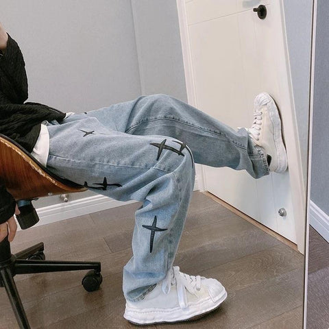 Korean Fashion Baggy Jeans Hip Hop Loose Wide-leg-MF00567-Veeddydropshipping