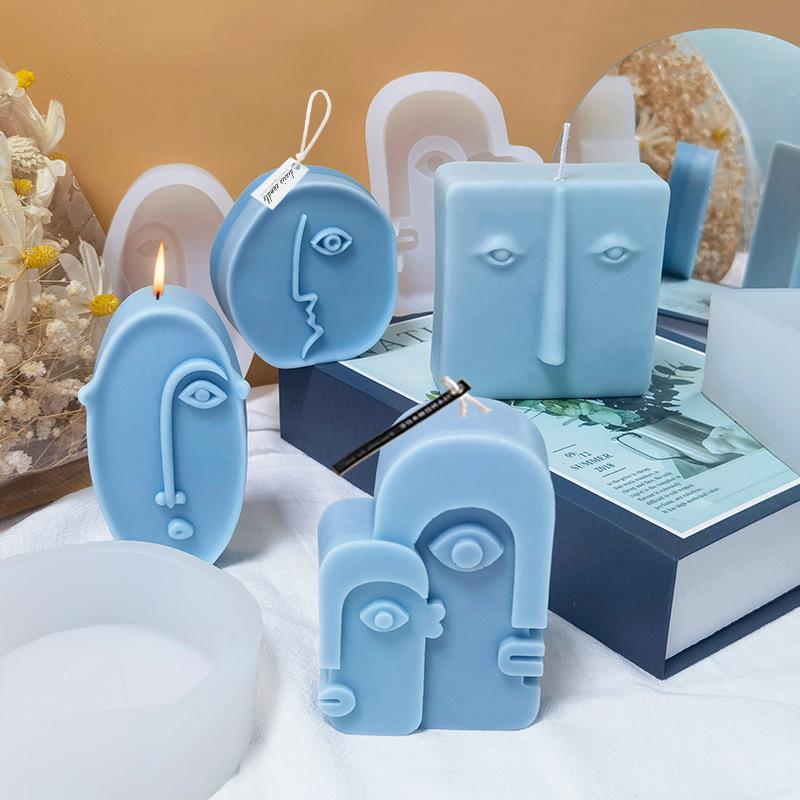 Nordic Design Atract Face Silicone Candle Mold-HA01205-Veeddydropshipping