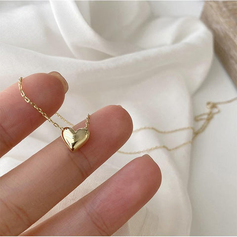 925 Sterling Silver Heart Pendant Necklace Women Plated    Anniversary Jewelry