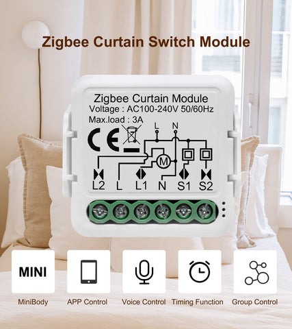 GIRIER Tuya ZigBee 3.0 Smart Curtain Switch Module for Roller Blinds-TI01137-Veeddydropshipping