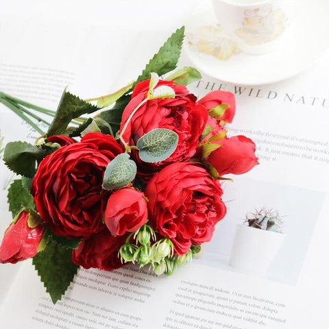 Hydrangea Flowers Artificial Bouquet Silk Blooming-HA00671-Veeddydropshipping