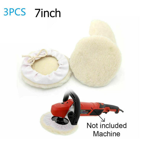 3Pcs 7inch Wool Polishing Pad Bonnet Buffing Wheel Pad Waxing-AM00451-Veeddydropshipping