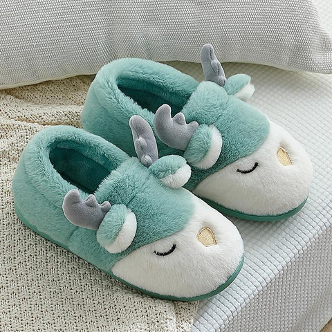 Cartoon Reindeer Non Slip Warm Men Bedroom Indoor Home-BS01246-Veeddydropshipping