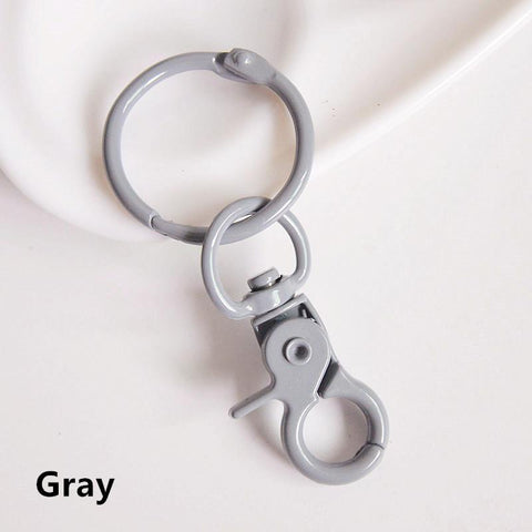 Colorful Dog Buckle  Round Key Ring DIY Jewelry Making Key Ring -JW01651-Veeddydropshipping