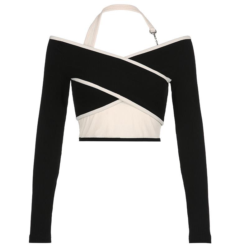 Women Long-sleeved T-shirt Sexy Layered Wear-Veeddydropshipping