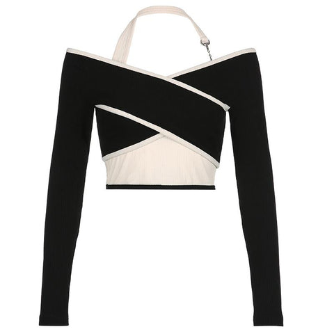Women Long-sleeved T-shirt Sexy Layered Wear-Veeddydropshipping