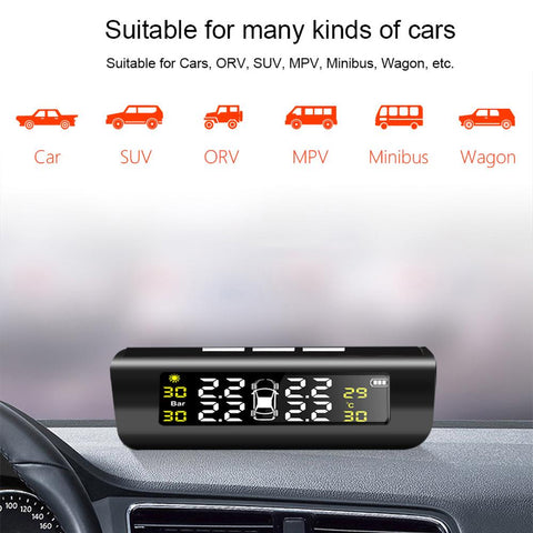 Smart Car TPMS Tire Pressure Monitoring System Solar Power Digital-AM00150-Veeddydropshipping