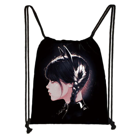 Nevermore Academy Drawstring Bags Lady Storage Bags Gothic Girls-BS00048-Veeddydropshipping