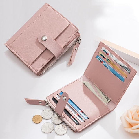 Purse Mini Hasp Solid Multi-Cards Holder Coin Short Wallets-BS00653-Veeddydropshipping